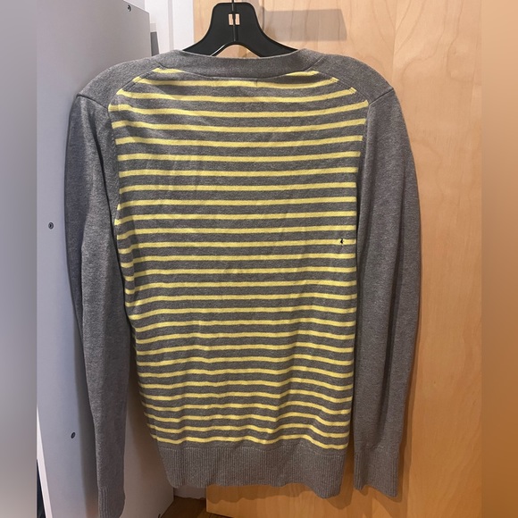 Banana Republic Small Gray and Yellow Stripped Cardigan - Picture 2 of 2